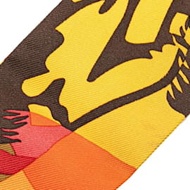 Hermès-Hermes Twilly Horse Cheval Scarf-Multiple colors,Orange