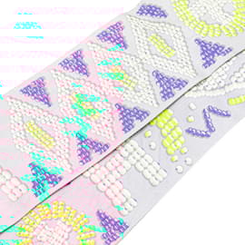 Hermès-Hermes Twilly Kelly en Perles Scarf Muffler-Pink,Multiple colors