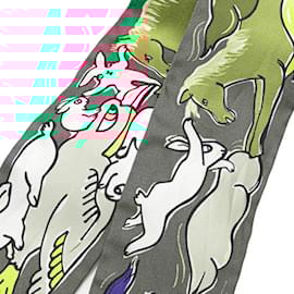 Hermès-Hermes Twilly Mille et Un Lapins Scarf-Multiple colors,Green