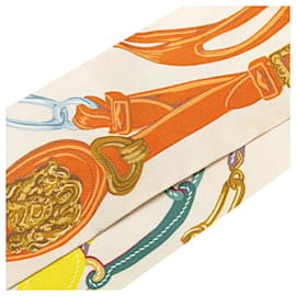 Hermès-Hermes Twilly Brides de Gala Applique Pique Scarf-White,Multiple colors