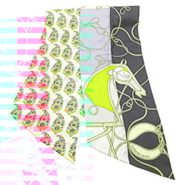 Hermès-Hermes Maxi Twilly COUP DE FOUET Scarf-Brown,Multiple colors,Light green