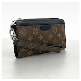 Louis Vuitton-Louis Vuitton Long Wallet Monogram Macassar Zippy Dragonne-Brown,Black