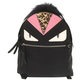 Fendi Bag Bugs Monster Backpack Black Pink White