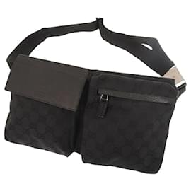 Gucci-Gucci GG Canvas Black Fanny Pack-Black
