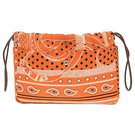 Hermès Hermes Foorby 20 Bag-in-Bag Silk Pouch Red Orange