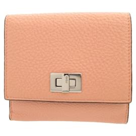 Fendi-Portefeuille double en cuir rose Fendi Peekaboo-Rose