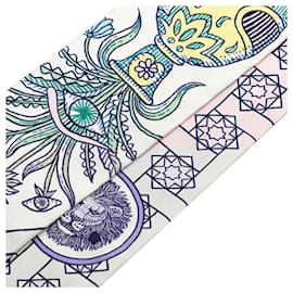 Hermès-Hermes Twilly LA DANSE DES AMAZONES Scarf-Pink,Multiple colors,Green
