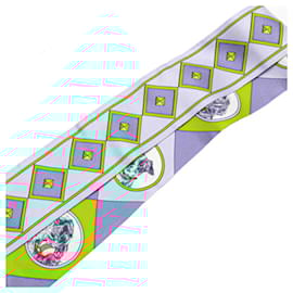 Hermès-Hermes Twilly Colliers et Chiens Scarf-Multiple colors,Light blue