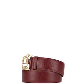 Hermès-Hermes Box Calf Leather Belt-Brown,Red