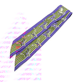 Hermès-Hermes Twilly Pani La Shar Pawnee Chief Scarf-Red,Multiple colors,Purple