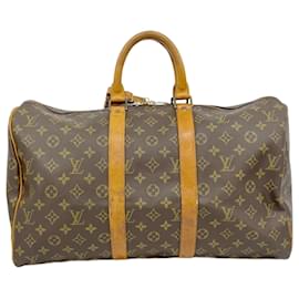 Louis Vuitton-Louis Vuitton Monogram Keepall 45 Boston Bag-Brown
