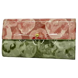 Louis Vuitton-Louis Vuitton Long Wallet Vernis Ikat Flower Portefeuille Sarah M90023-Pink