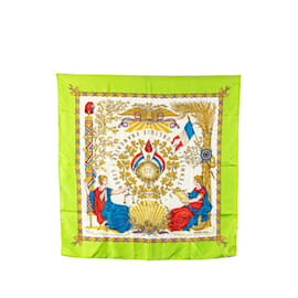 Hermès-Hermes Carre 90 LIBERTE EGALITE FRATERNITE Scarf-Multiple colors,Light green