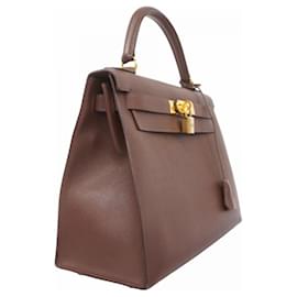 Hermès-Sac à main Hermes Kelly 28 en Cacao-Chocolat