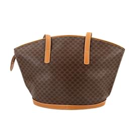 Céline-Celine Macadam Leather Tote Bag-Brown