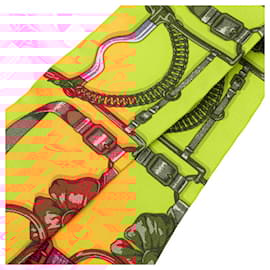 Hermès-Hermes Twilly Silk Scarf-Red,Multiple colors,Orange
