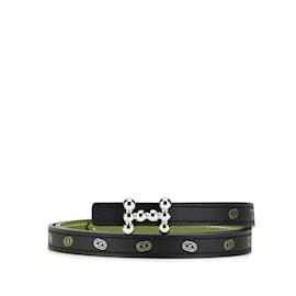 Hermès-Hermes Sur Mer Chaine d'Ancre Reversible Belt-Black,Golden