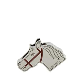 Hermès-Hermes Cadrege Scarf Ring-Brown,Silvery