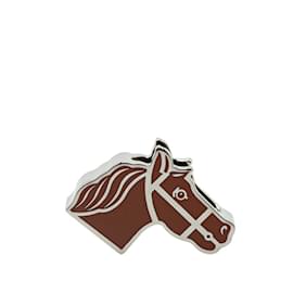 Hermès-Hermes Cadrege Scarf Ring-Brown,Silvery