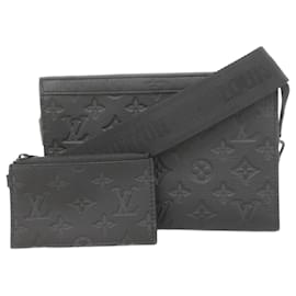 Louis Vuitton-Louis Vuitton Monogram Shadow Gaston Shoulder Bag-Black