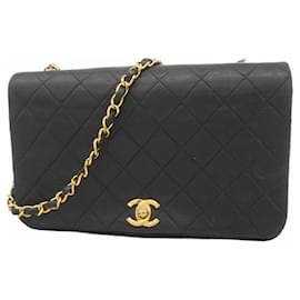 Chanel-Chanel Black Lambskin Shoulder Bag-Black
