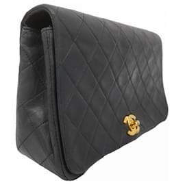 Chanel-Chanel Black Lambskin Shoulder Bag-Black
