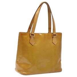LOUIS VUITTON Sac à main Houston Monogram Vernis Beige M91004 LV Auth hk2356 Beige
