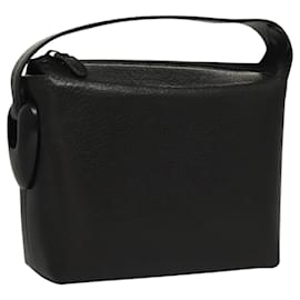 Gucci-GUCCI Hand Bag Leather Black Auth bs23881-Black