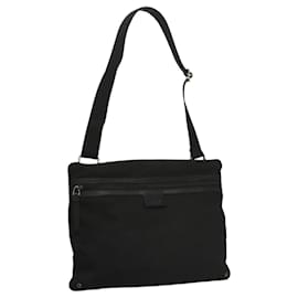 Gucci-GUCCI Shoulder Bag Canvas Black Auth bs23933-Black