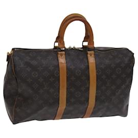 Louis Vuitton-LOUIS VUITTON Monogram Keepall Bandouliere 45 Boston Bag M41418 LV Auth BD784-Monogram