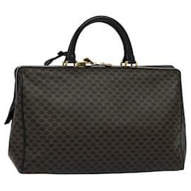 Céline-CELINE Macadam Canvas Hand Bag PVC Leather Black Gold Auth sw276-Black,Golden