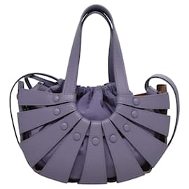 Autre Marque-BOTTEGA VENETA Shell Shoulder Bag Leather Purple Auth BD1058A-Purple