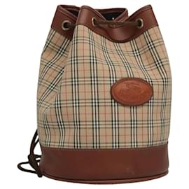 Autre Marque-Burberrys Nova Check Shoulder Bag Canvas Beige Auth sw231-Beige