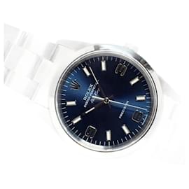 Rolex-ROLEX Air-King blue3 6 9 Dial 14000M P series '01 Genuine goods Mens-Silvery