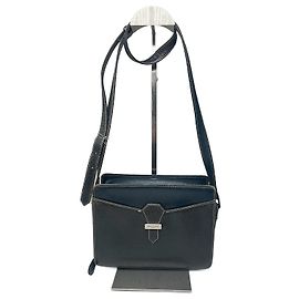 Sac en cuir vintage Courreges Paris noir Noir