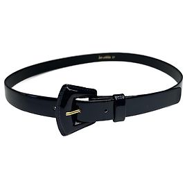 Autre Marque Vintage Iun Ashida Patent Leather Belt black Navy blue