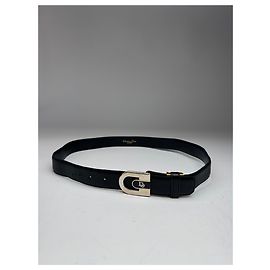 Vintage Dior Leather Belt Black Black