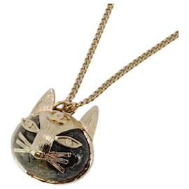Chanel-Chanel Necklace Coco Mark Cat Motif-Golden