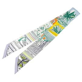Hermès-Hermes Twilly RAYURES D'ETE Scarf-White,Multiple colors