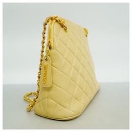 Chanel-Chanel Beige Lambskin Shoulder Bag-Beige