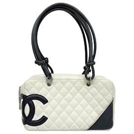Chanel-Chanel Cambon Lambskin Shoulder Bag-Black,White