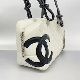 Chanel-Chanel Cambon Lambskin Shoulder Bag-Black,White