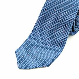 Hermès-Hermes Blue Silk Cravat-Blue