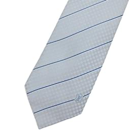 Louis Vuitton-Louis Vuitton Gray Silk Cravat-Brown