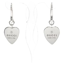 Gucci-GUCCI Trademark Heart Drop Earrings-Silvery