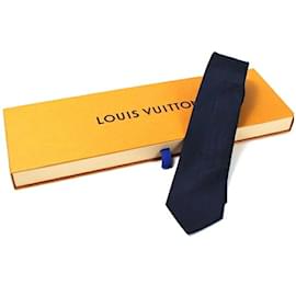 Louis Vuitton-Louis Vuitton Navy Silk Cravat-Navy blue