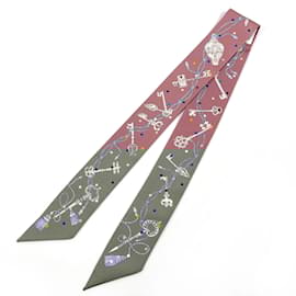 Hermès-Hermes Les Cles A Pois Twilly Scarf-Purple