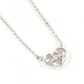 Gucci-Gucci Interlocking G Heart Ball Chain Necklace-Silvery
