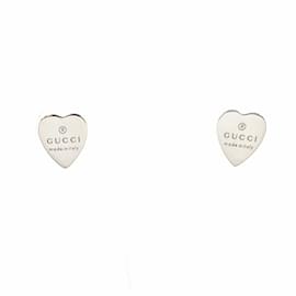 Gucci-GUCCI Trademark Heart Shape Silver Earrings-Silvery