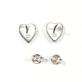 Gucci-GUCCI Trademark Heart Shape Silver Earrings-Silvery